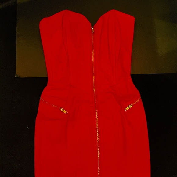 🔥RARE-VNTG-FLAWLESS 🔥SEXIEST RED LEATHER DRESS🔥 - Picture 10 of 16